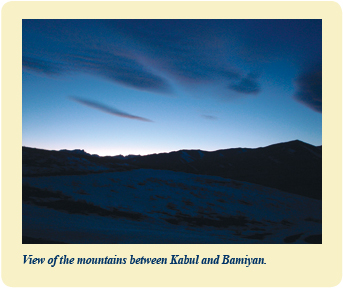 View of the mountains between Kabul and Bamiyan.