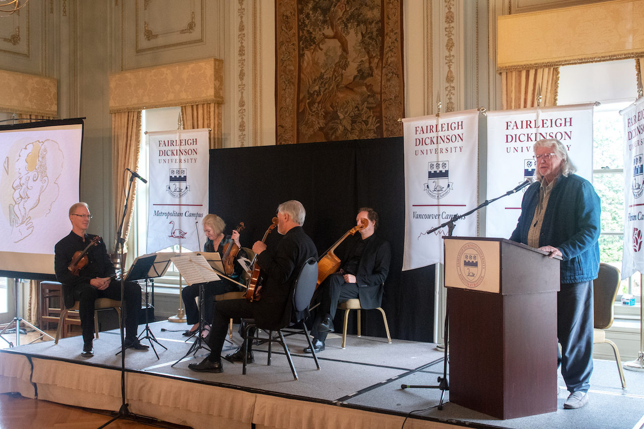 The American String Quartet and Martin Charnin. (Photo by Brandon Siavichay)