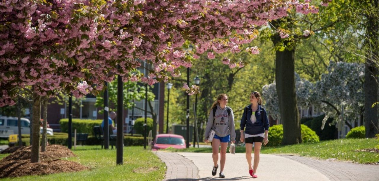 students walking through metro campus