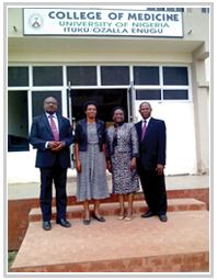 people standing outside the university of nigeria college of medicine