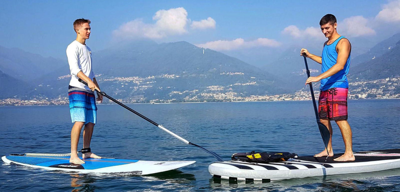 Fiorenza goes paddleboarding on Lake Como.