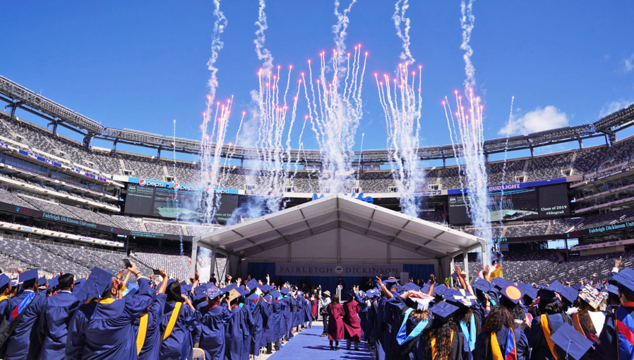 graduation ceremony fireworks