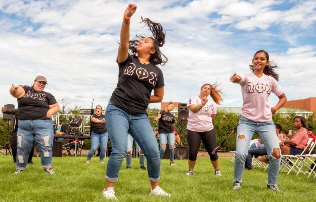 people dancing outside