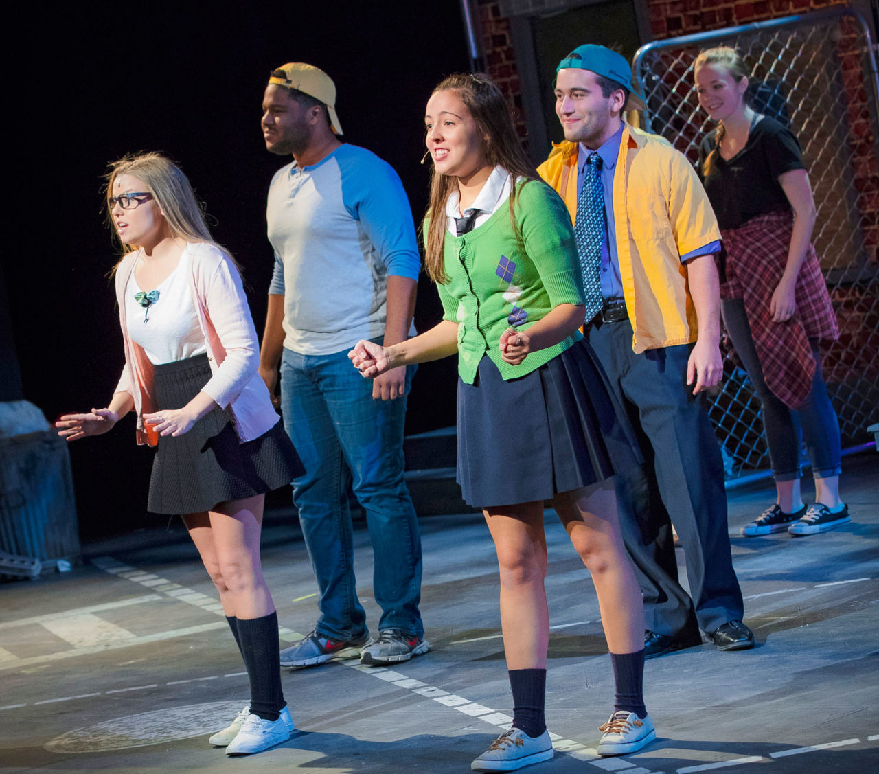 Students sing selections from “Avenue Q” and “Merrily We Roll Along.”