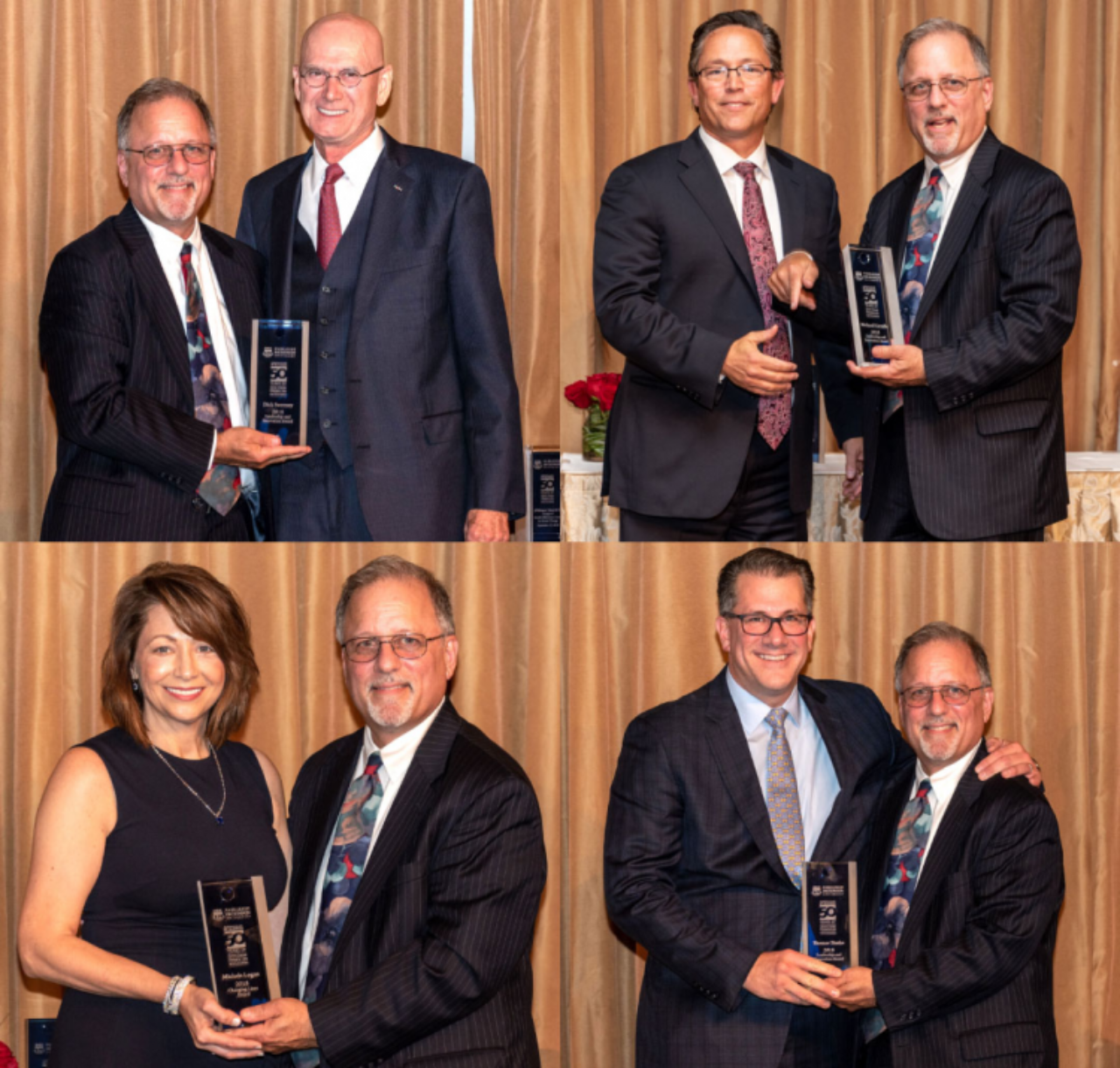 The 2018 Silberman 50th anniversary honorees with Dean Andrew Rosman: