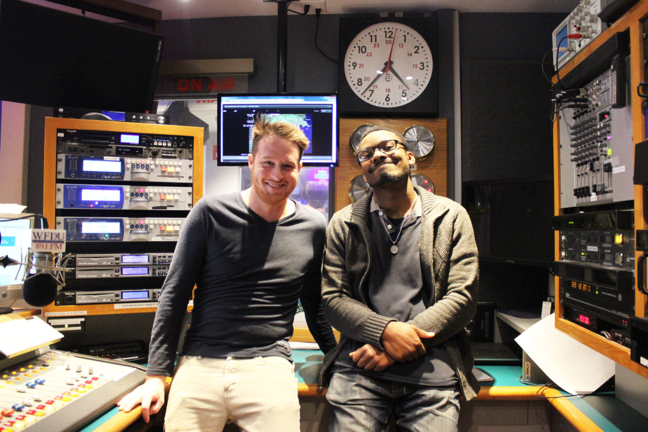 Moufatih Muhammad and WFDU Operations Manager Kenny O'Boyle