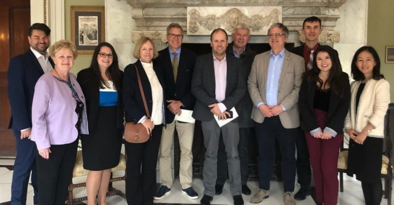 Representatives of FDU and the accreditation team met at Hennessy Hall.