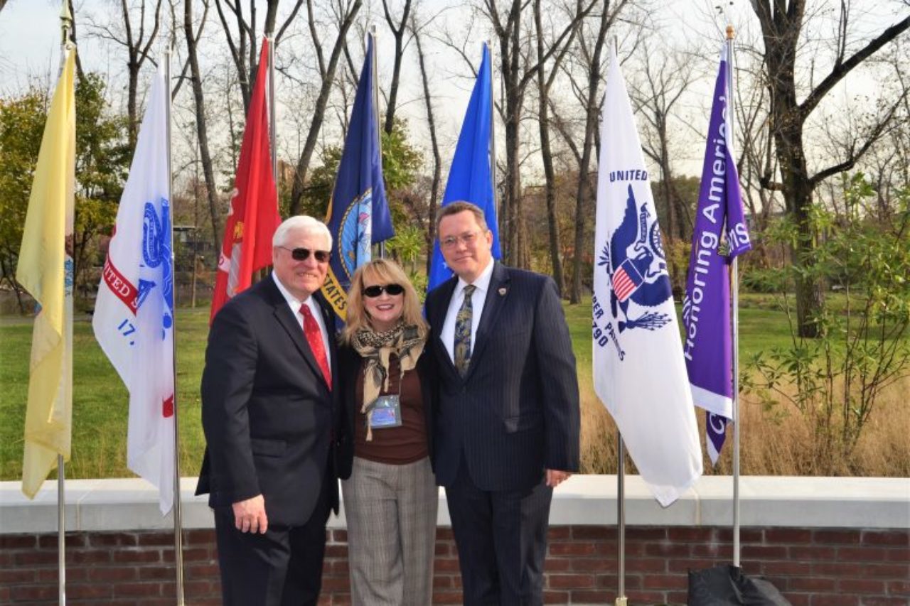 From left: Joel Trella (adjunct professor and veteran), Martha Papson Garcia (director of veterans services for outreach), and Steven Nelson (Metropolitan campus executive and veteran).