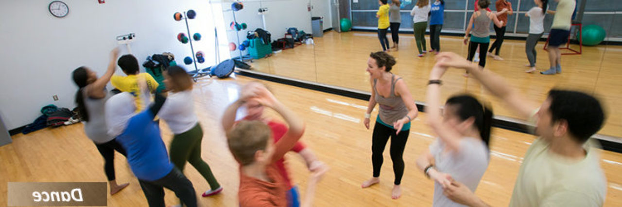 Dancers in the dance studio.