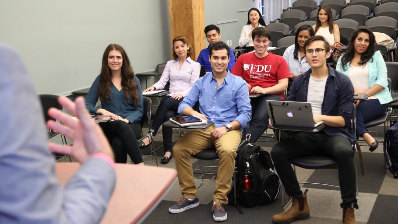 Students sitting in class