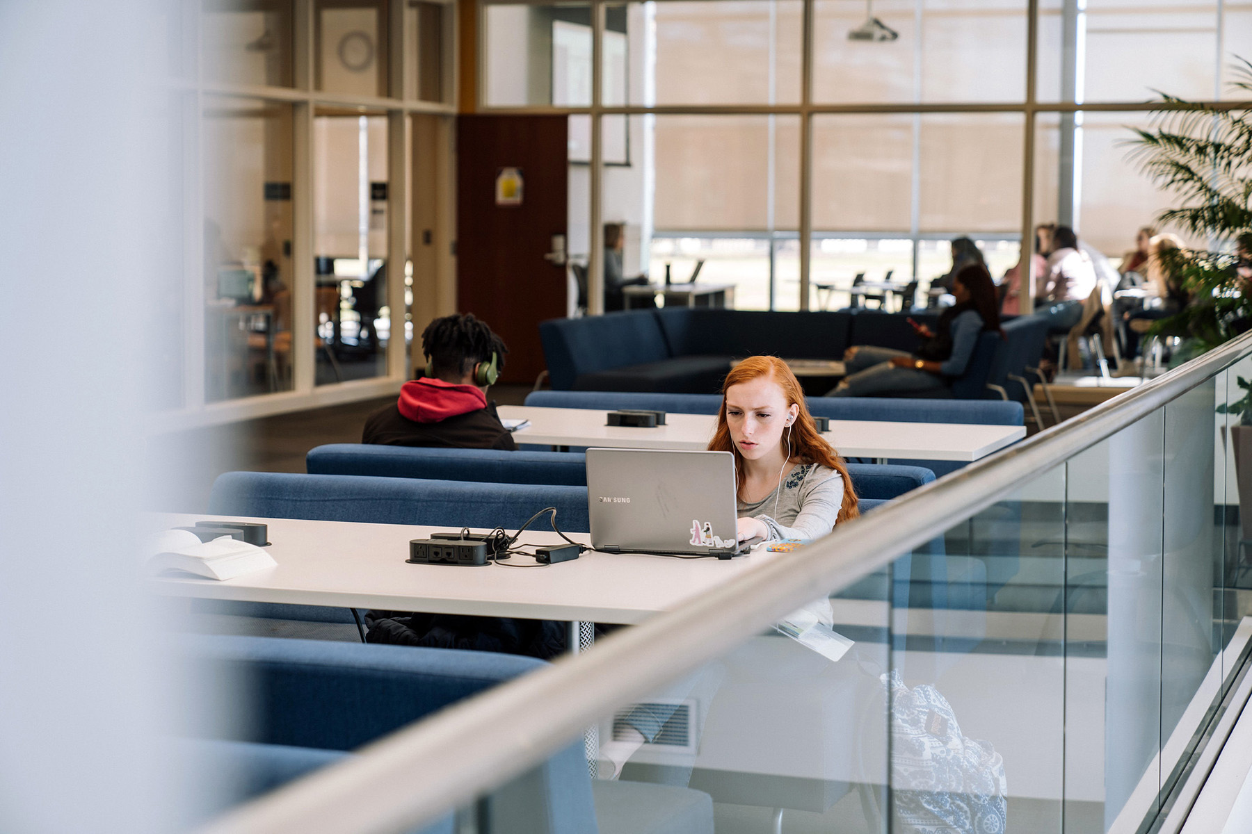 Students study in the Monninger Center.