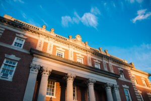The front of Hennessy Hall