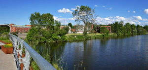 A view of the Teaneck side of the Metropolitan Campus from the new footbridge.