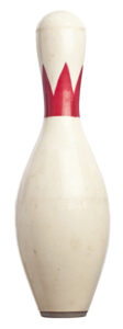 White and red bowling pin