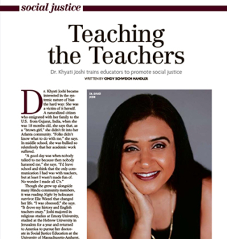Screenshot of Khyati Joshi featured in the Milburn & Short Hills Magazine