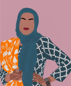  A self-portrait illustration Maryam Jawad created of herself. 