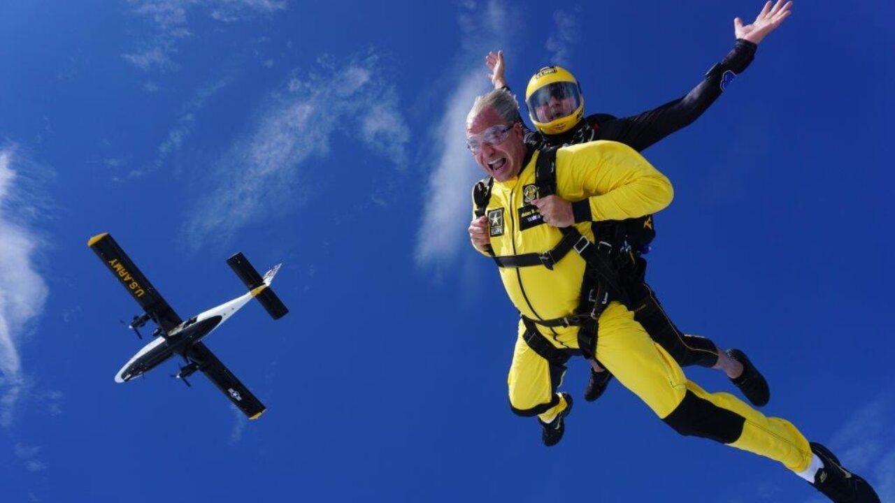 Luke Schultheis skydiving