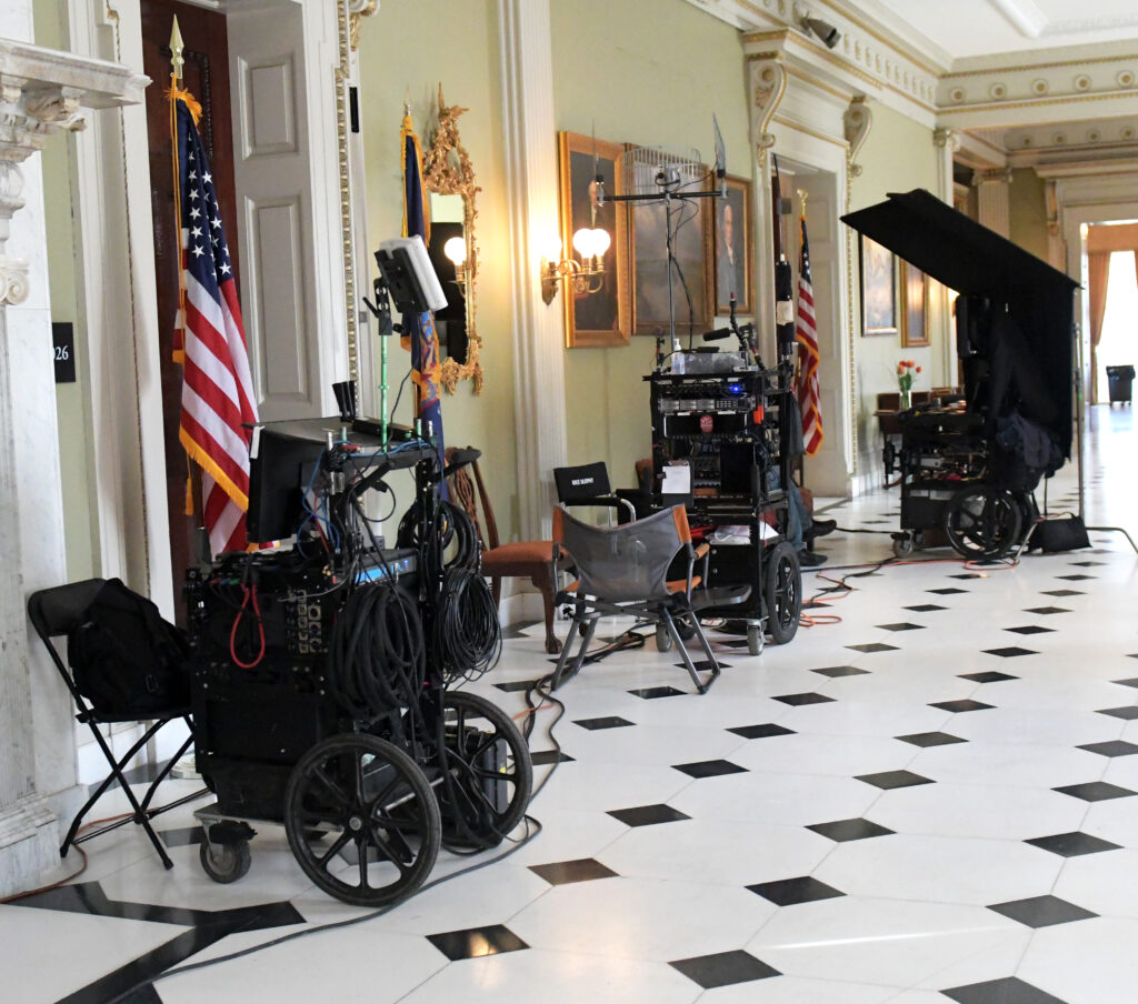 Film equipment in Hennessy Hall