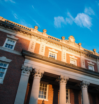 The front of Hennessy Hall