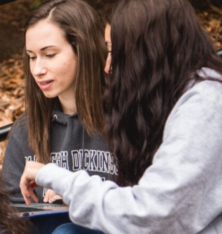 students meeting in common area