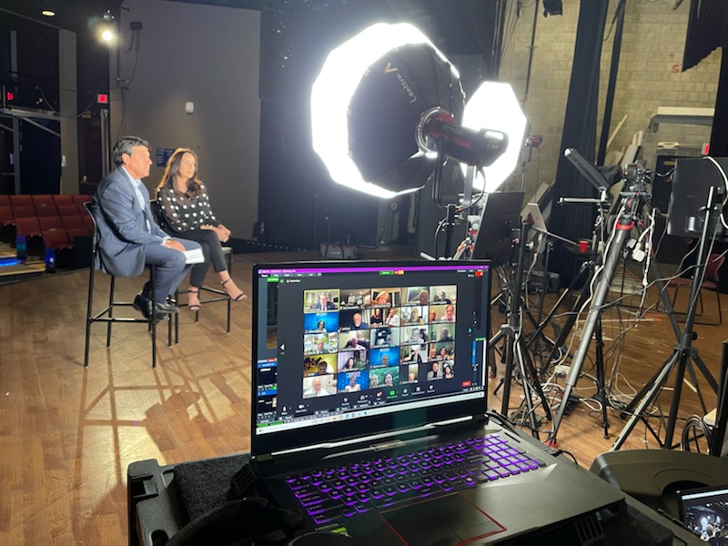 President Christopher Capuano and his wife Sue virtually engage with supporters of FDU during Charter Day LIVE 2021.