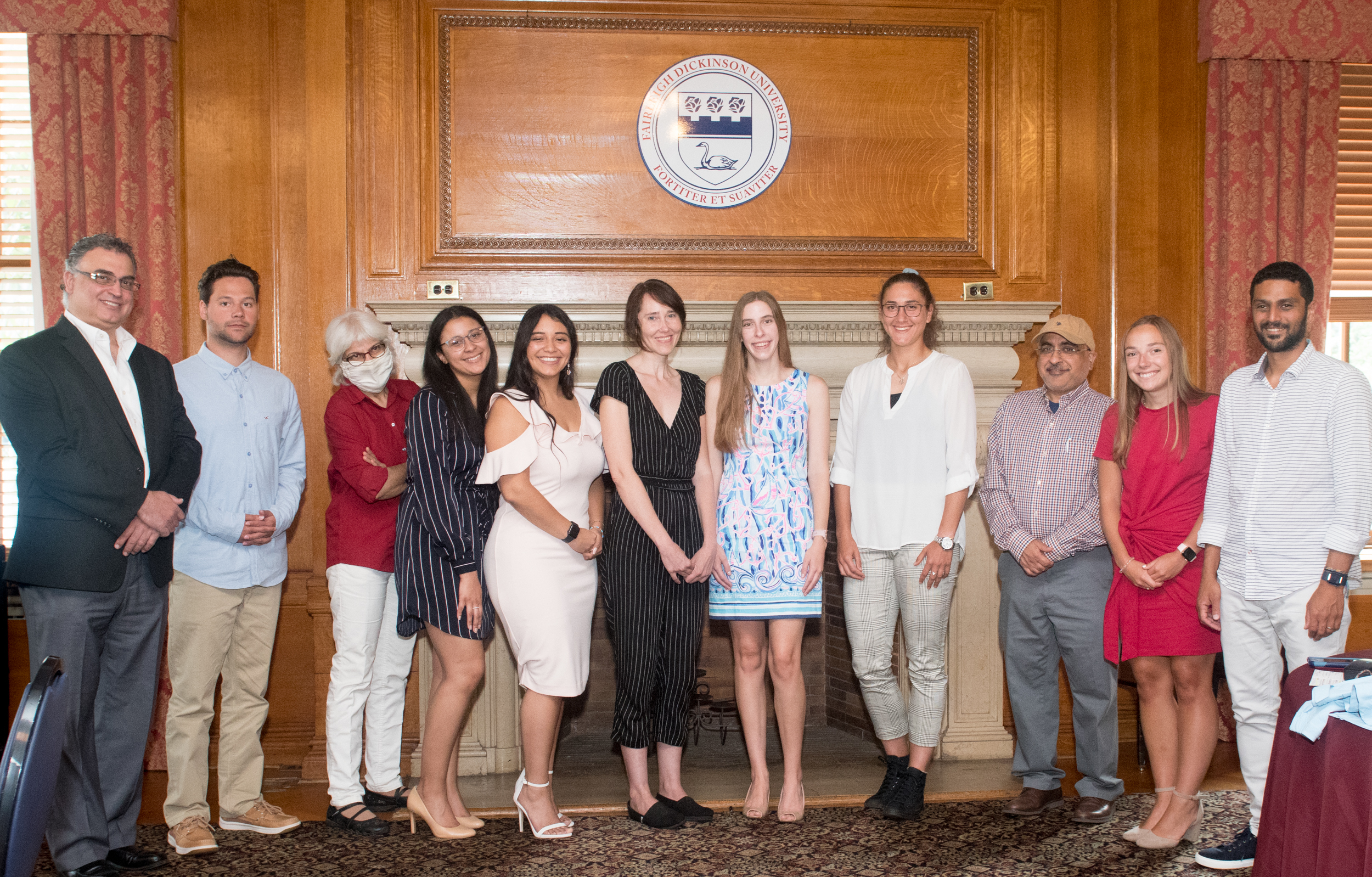 A group photo of students and mentors in the Becton College Novo Nordisk Summer Research Program.