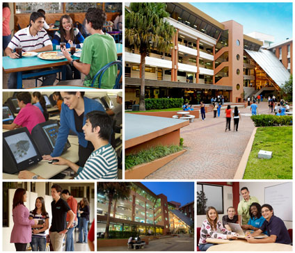 Collage of scenes from ULACIT's campus