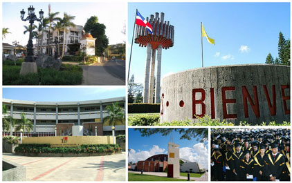 Collage of scenes from PUCMM's campus
