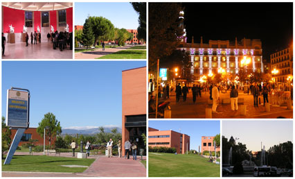 Collage of scenes from UAX's campus