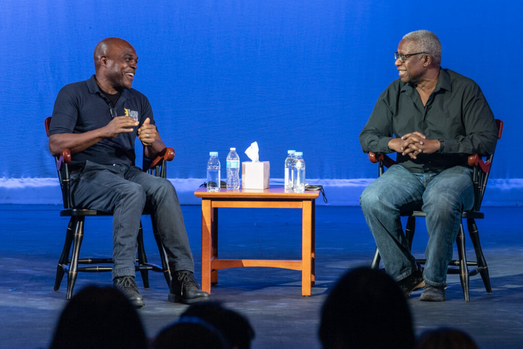 Two men in conversation