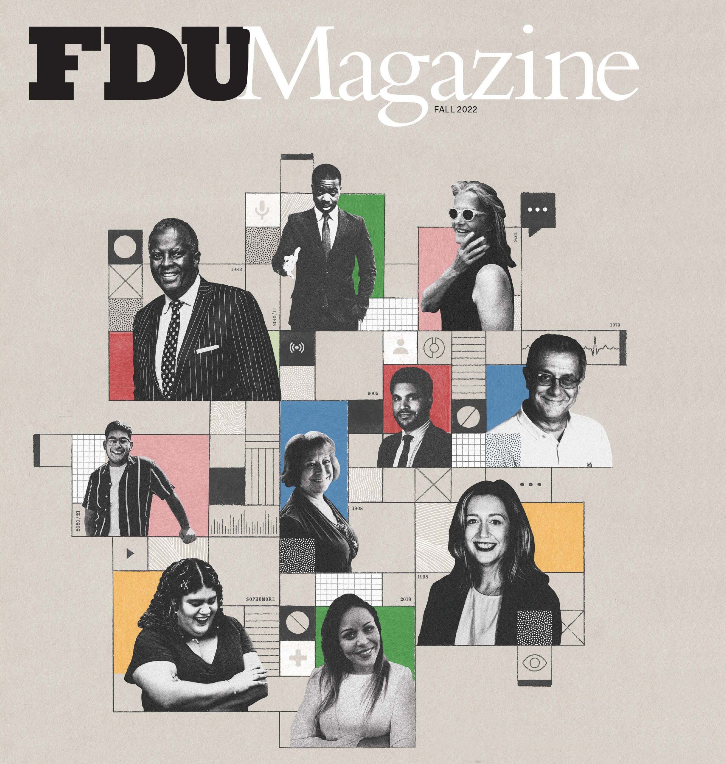 A collage of portraits of first-generation alumni.