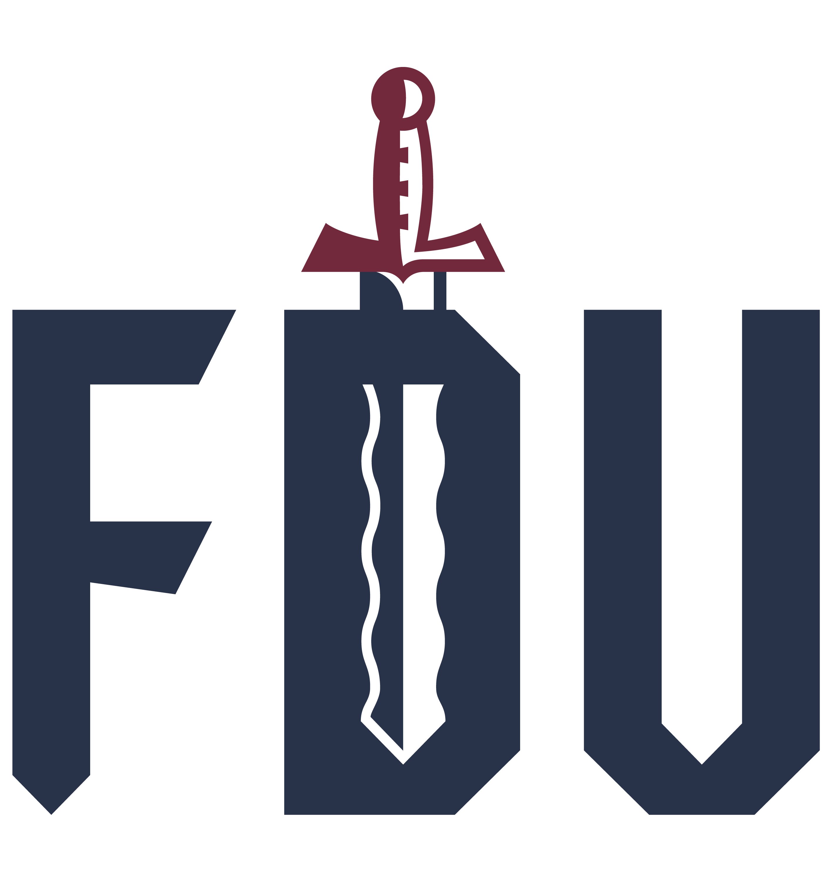 New FDU brand logo with a Knight's sword.
