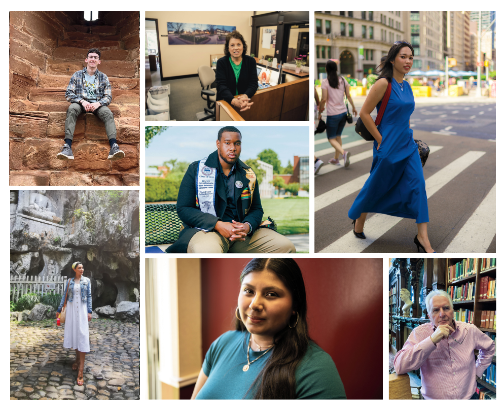 A collage of students, alumni, staff and faculty.