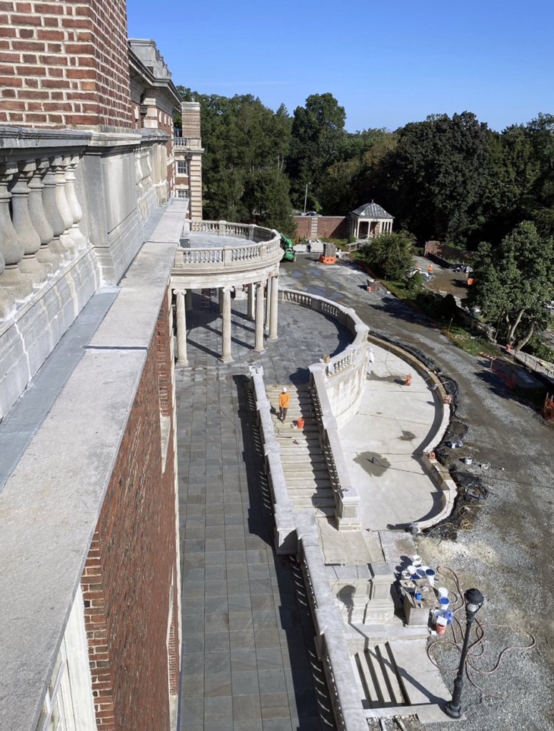 A view from above of the construction site.