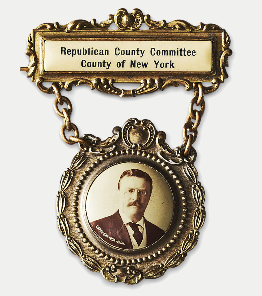 A vintage campaign promotes Teddy Roosevelt for president.