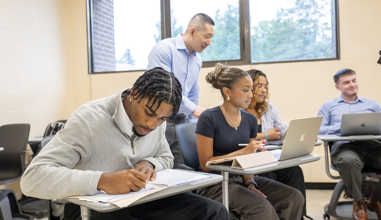 teacher with students