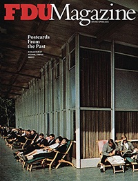 The Winter/Spring 2025 cover of FDU Magazine features an archival postcard.