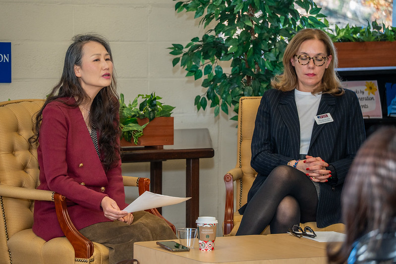 Author reading with Jung Hae Chae