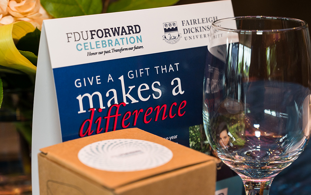 A table setting at the FDU Forward gala.