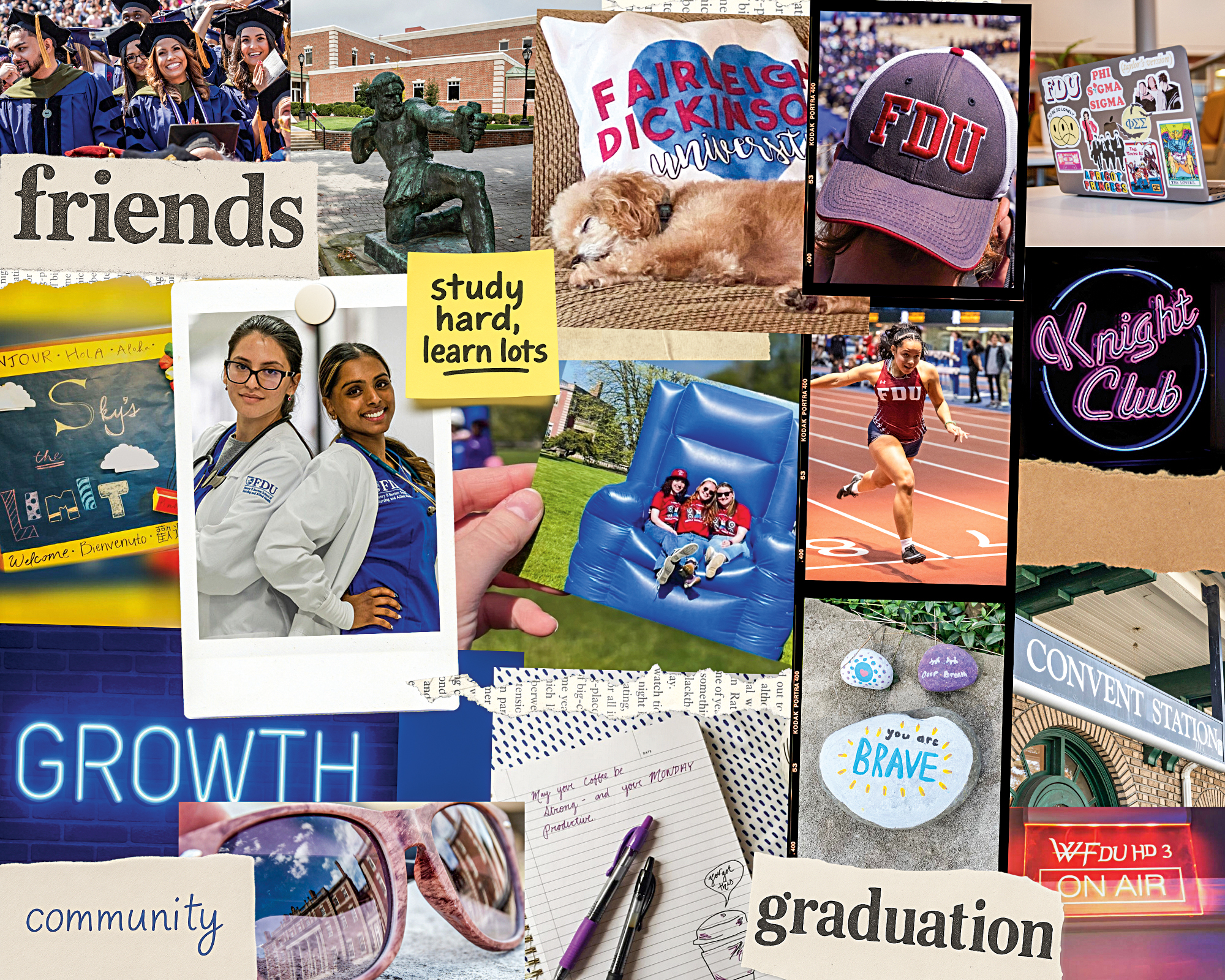 A collage of collegiate images.