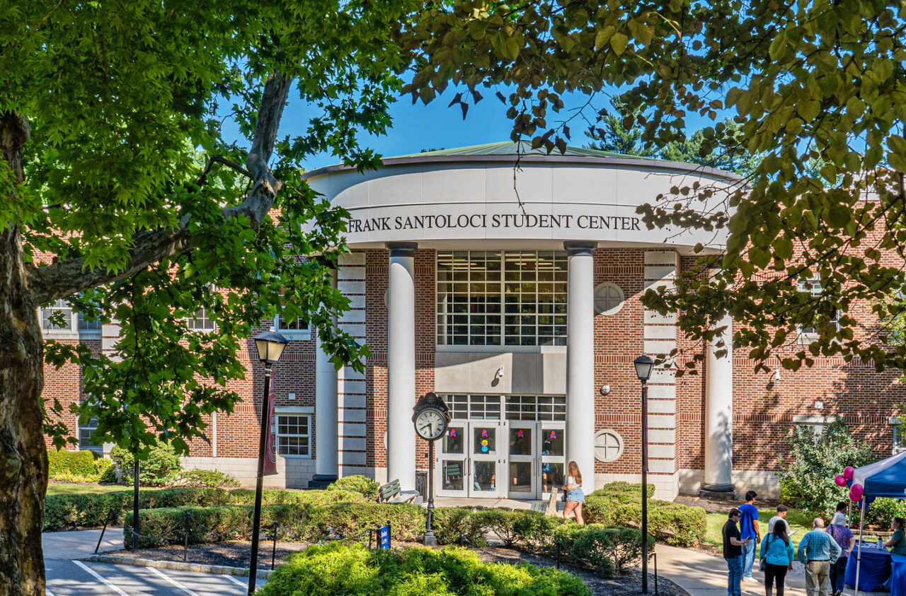 The exterior of the student center at the Florham Campus.