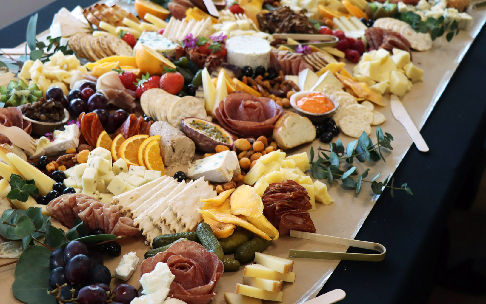 A table full of charcuterie.