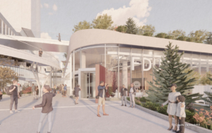 a digital rendering of an outdoor space.