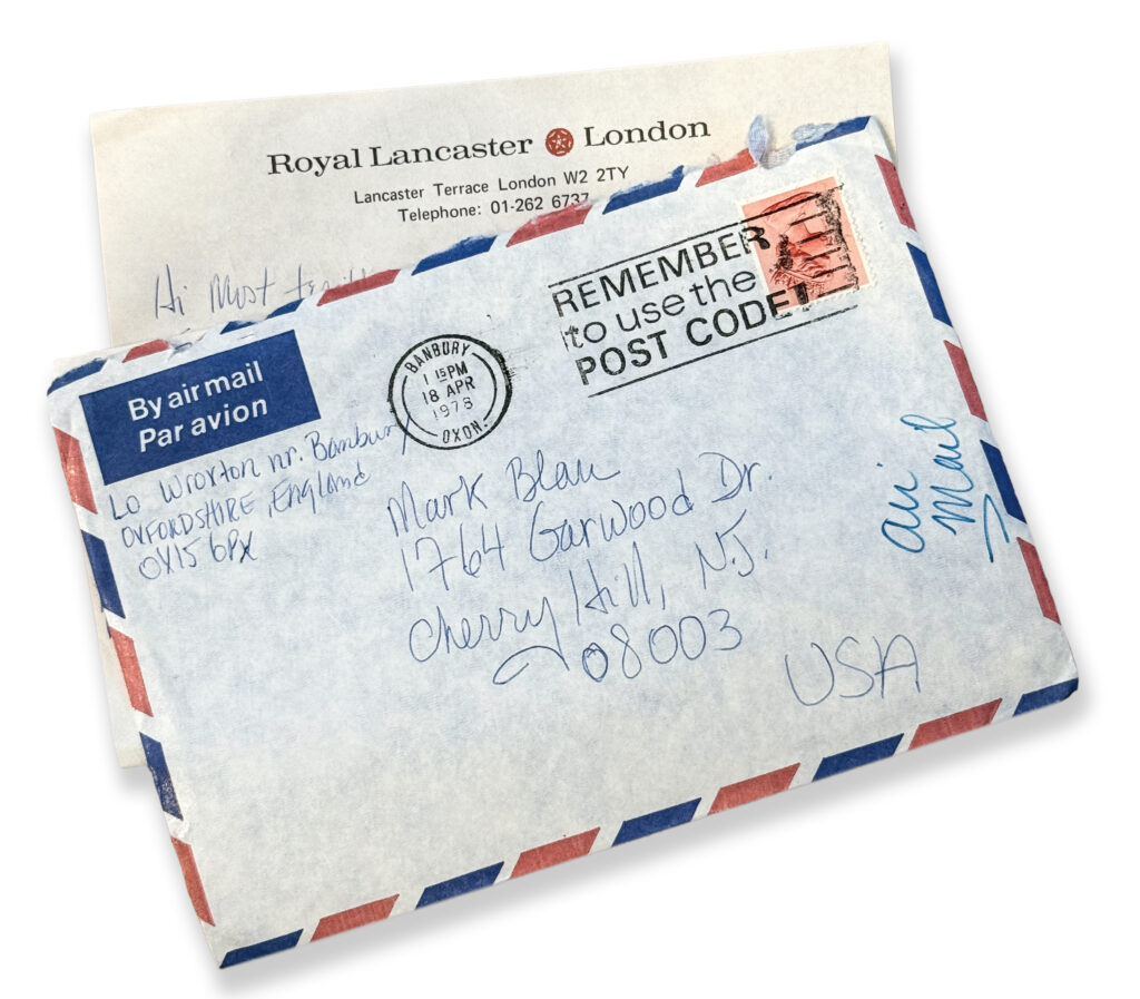 Love letters sent in the 1970s and 1980s.