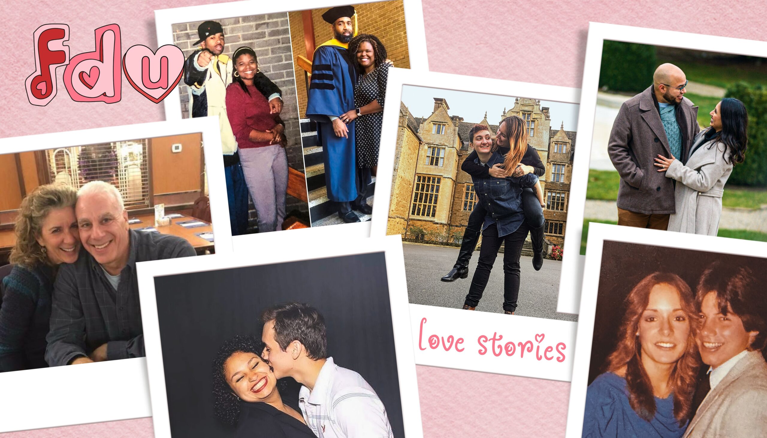 A collage of photos of couples.