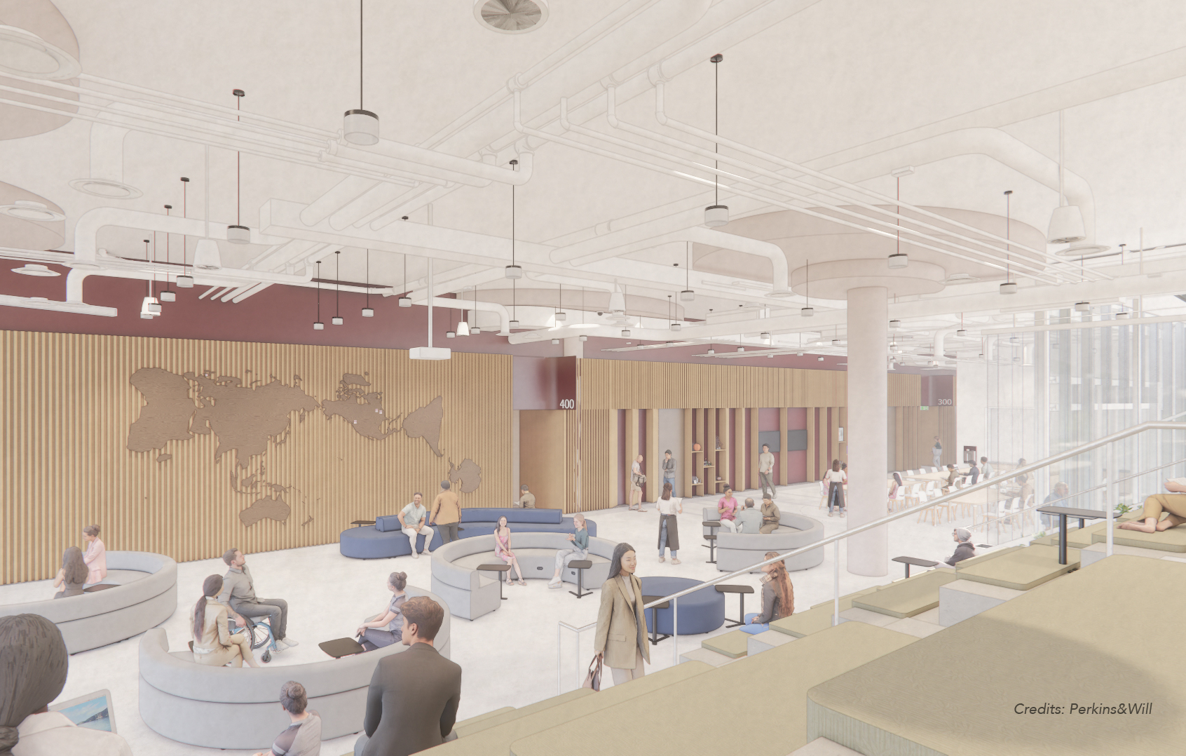 a digital rendering of an indoor space.