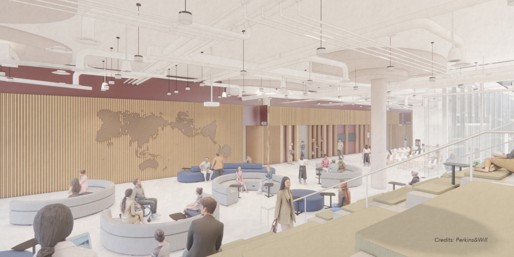 a digital rendering of an indoor space.