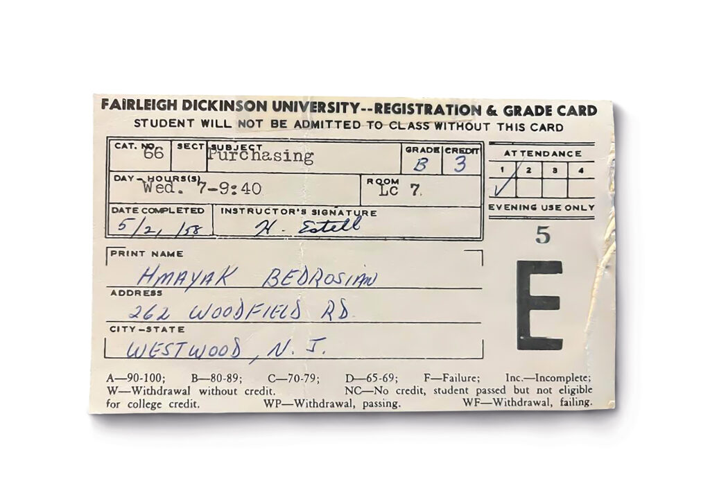 A vintage report card.