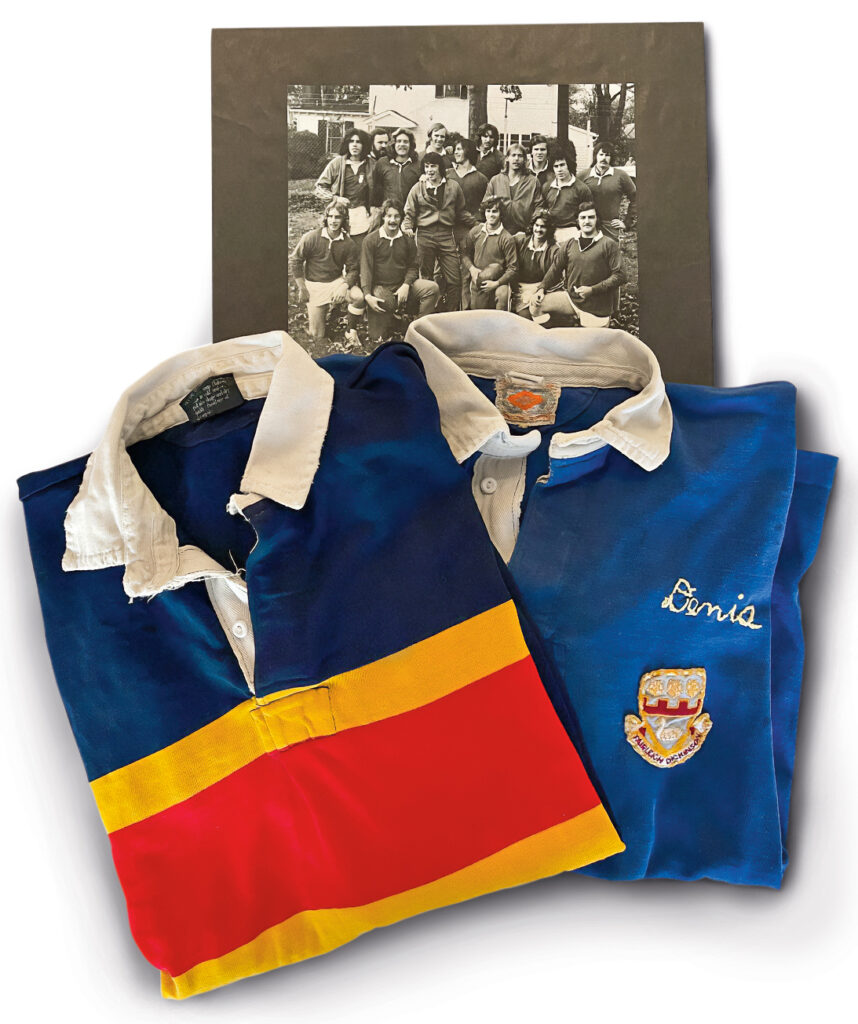 A vintage photograph and two rugby shirts.