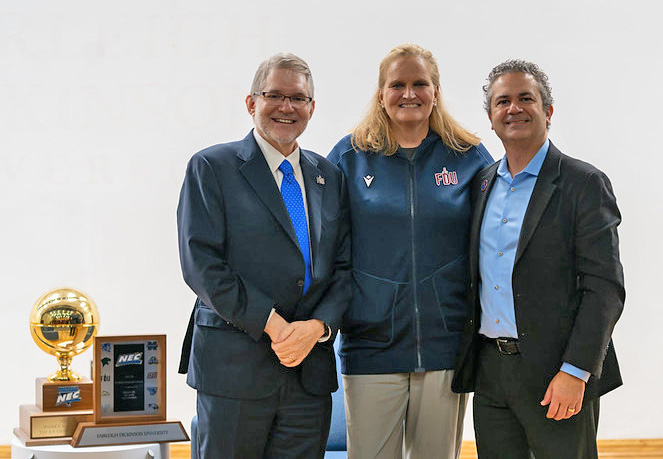 Provost Ben Rifkin, Coach Stephanie Gaitley, and Scott Behson, director of CISL, after the "Conversation on Leadership" at Student Leadership Development Day.